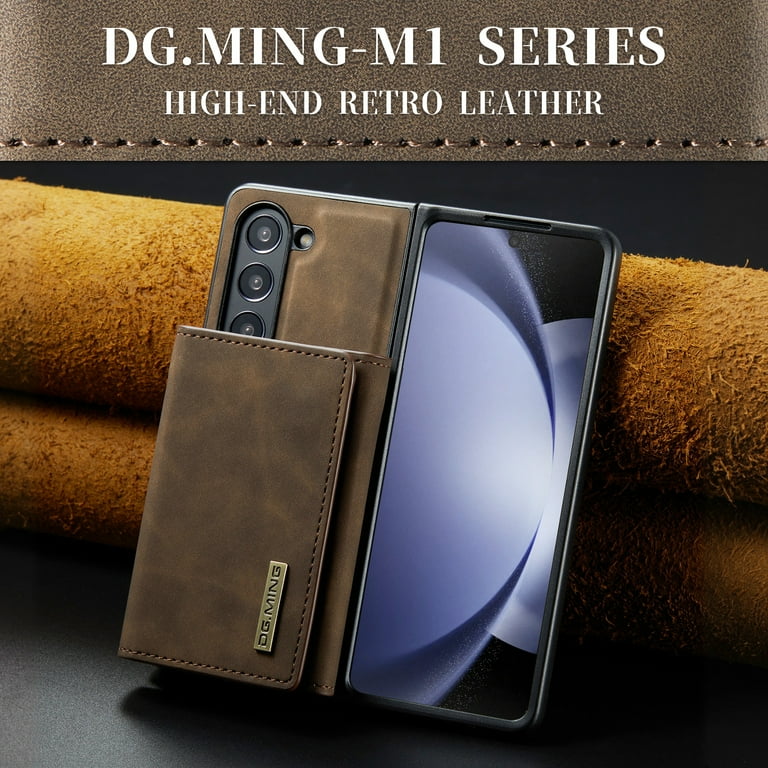 in Wallet Case for Samsung Galaxy Z Fold 5, Retro PU Leather