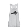 thumbnail image 1 of Thread Tank Home Roots State Virginia VA Women's Sleeveless Flowy Racerback Tank Top Sport Grey 2X-Large, 1 of 5