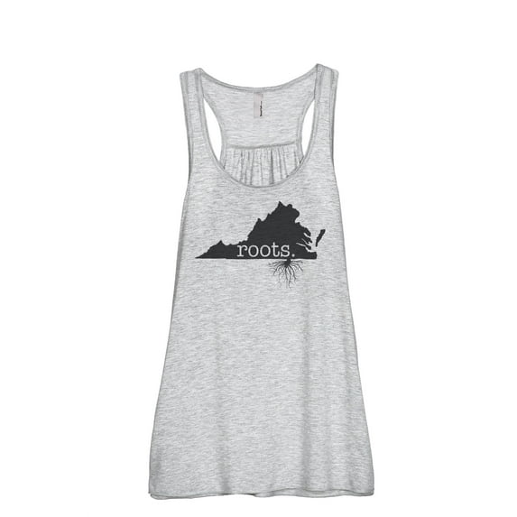 Thread Tank Home Roots State Virginia VA Women's Sleeveless Flowy Racerback Tank Top Sport Grey 2X-Large