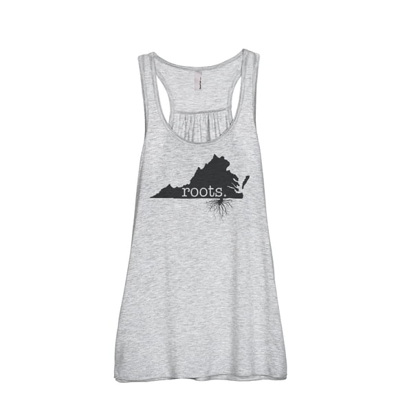 Thread Tank Home Roots State Virginia VA Women's Sleeveless Flowy Racerback Tank Top Sport Grey 2X-Large