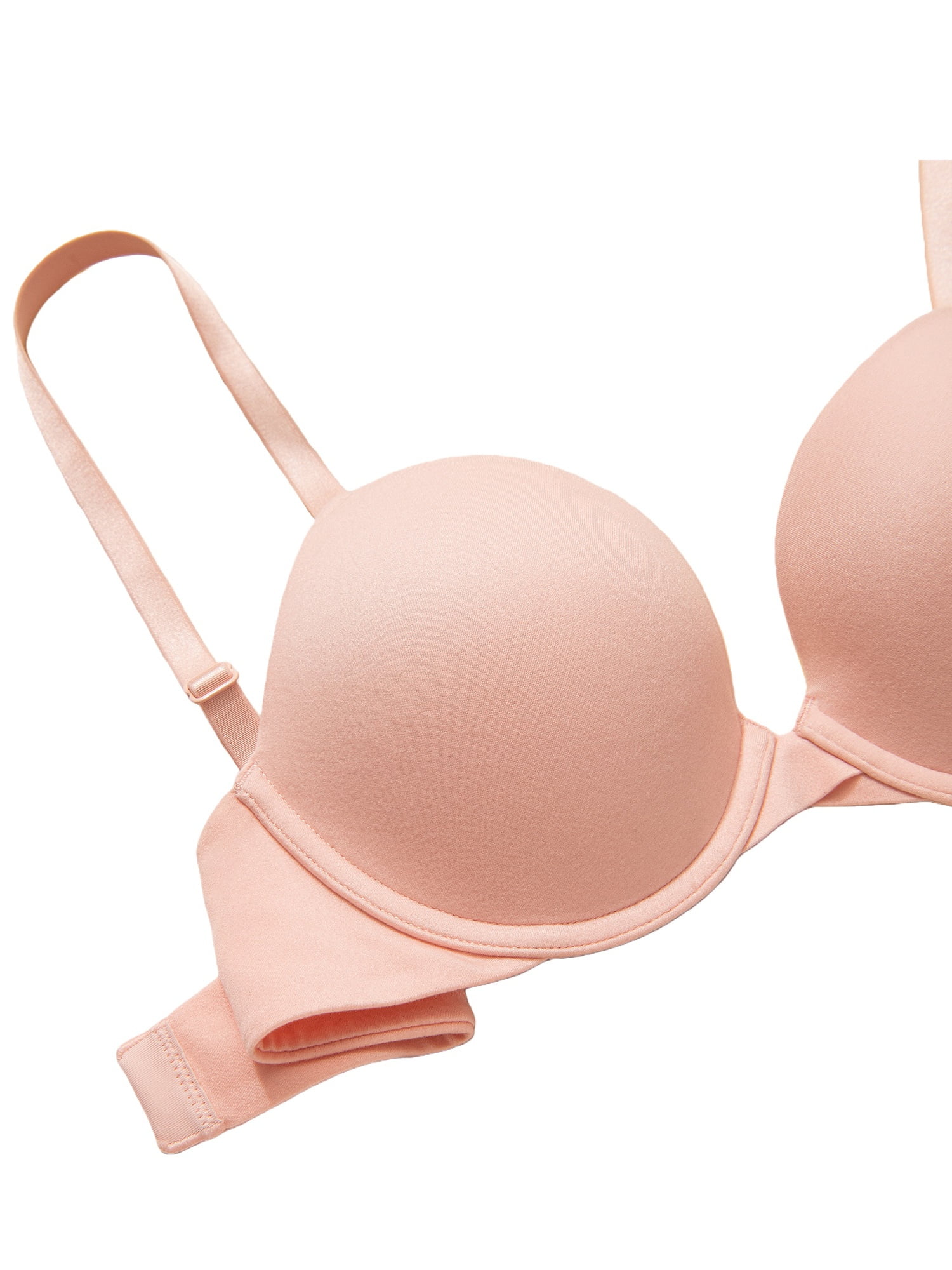 Deyllo Women's Push Up Bra Plus Size Full Coverage Underwire Support Padded Seamless T Shirt Bra, Pink 38D