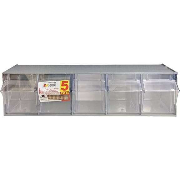 Quantum Clear Tip Out Bin Storage System - 5 Bin
