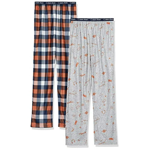 Calvin Klein Boys Sleepwear Super Soft Brushed Micro Pajama Pant 2 Pack CK Statement Small Walmart