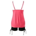 thumbnail image 3 of Women Swimsuits Solid Color Stylish Ruffle Tankini Tops with Boyshorts Hot Pink Womens Bathing Suits M, 3 of 6