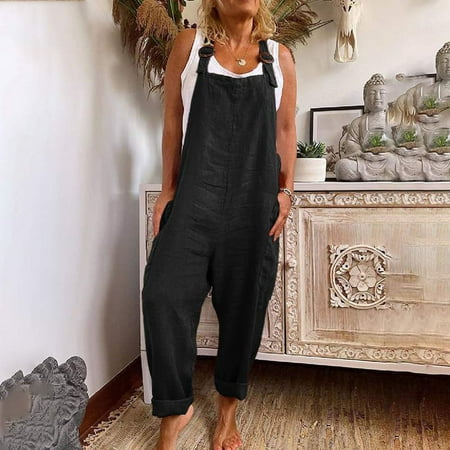 

Tawop Fashion Womens Ethnic Style Solid Cold Shoulder Pockets Suspender Cami Pants Jumpsuit Maternity Scrub Pants Father S Day Pants