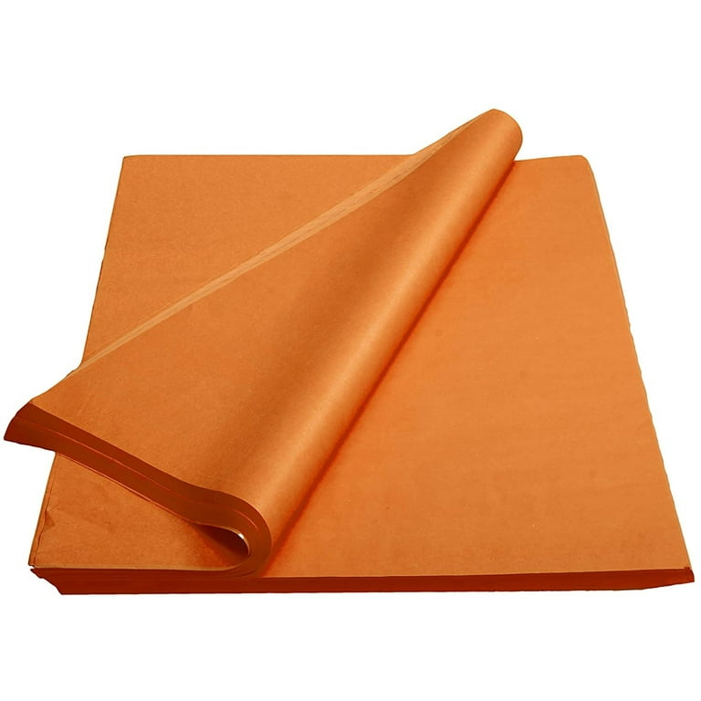 Naler 60 Sheets Orange Tissue Paper Bulk,14x 20 Crafts Wrapping Tissue  for Gift Bags DIY Packaging 