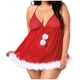 thumbnail image 1 of Arnés para mujer Gibobby Camisón rojo Navidad Tallas grandes Ropa de dormir Festival Cuello Ropa interior sexy Íntimos L, 1 of 5
