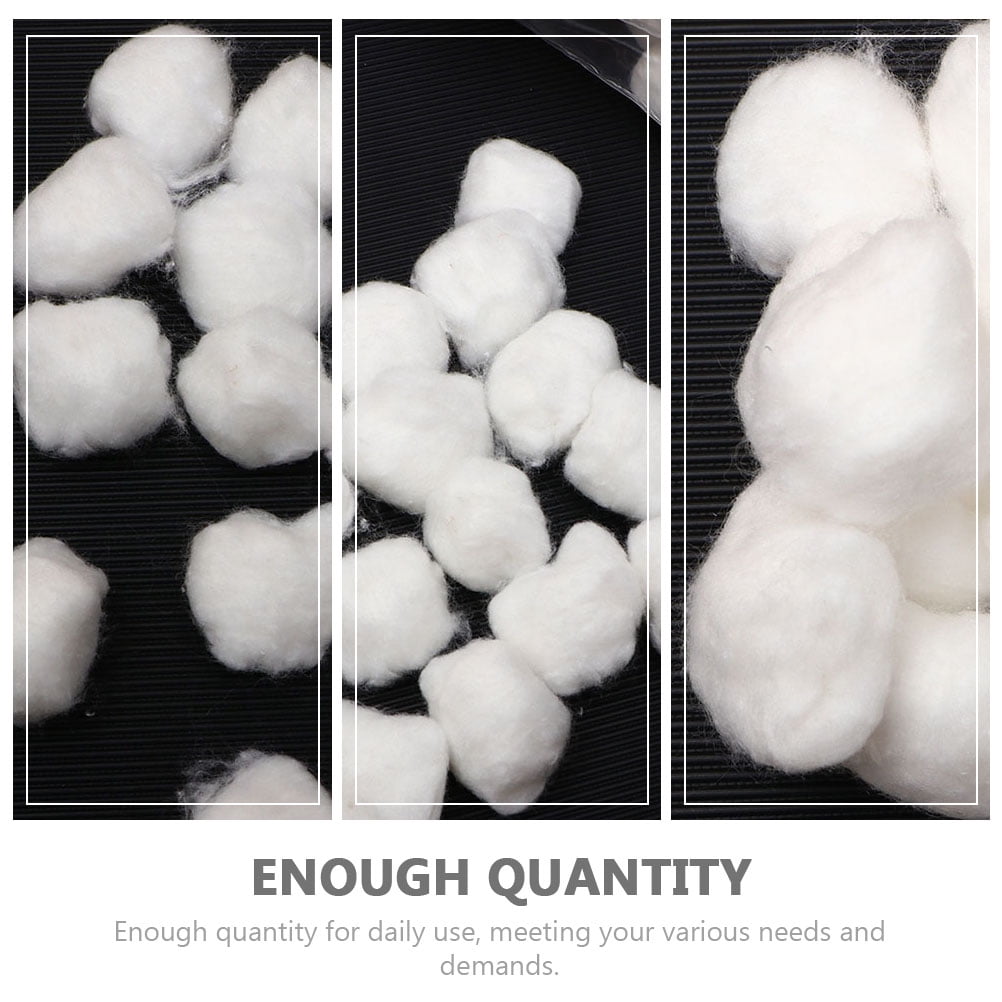 400 Boules De Coton 100% Pur – Pour Démaquillage, Soins Bébé, Vernis à Ongles – Douces, Absorbantes, Avec Sac Refermable