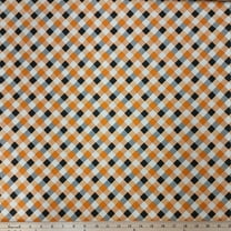 Cotton Halloween Checks Spooky Gingham Checkerboard Cotton Fabric Print by the Yard (CP-1118)