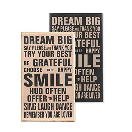 Dream Big, Inspirational Wall Sign in White OR Black (Black), Reads: 