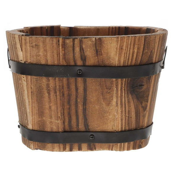 Wood Planter Craft Household Decorative Artificial Flower Pot Succulent Plant Pot Container