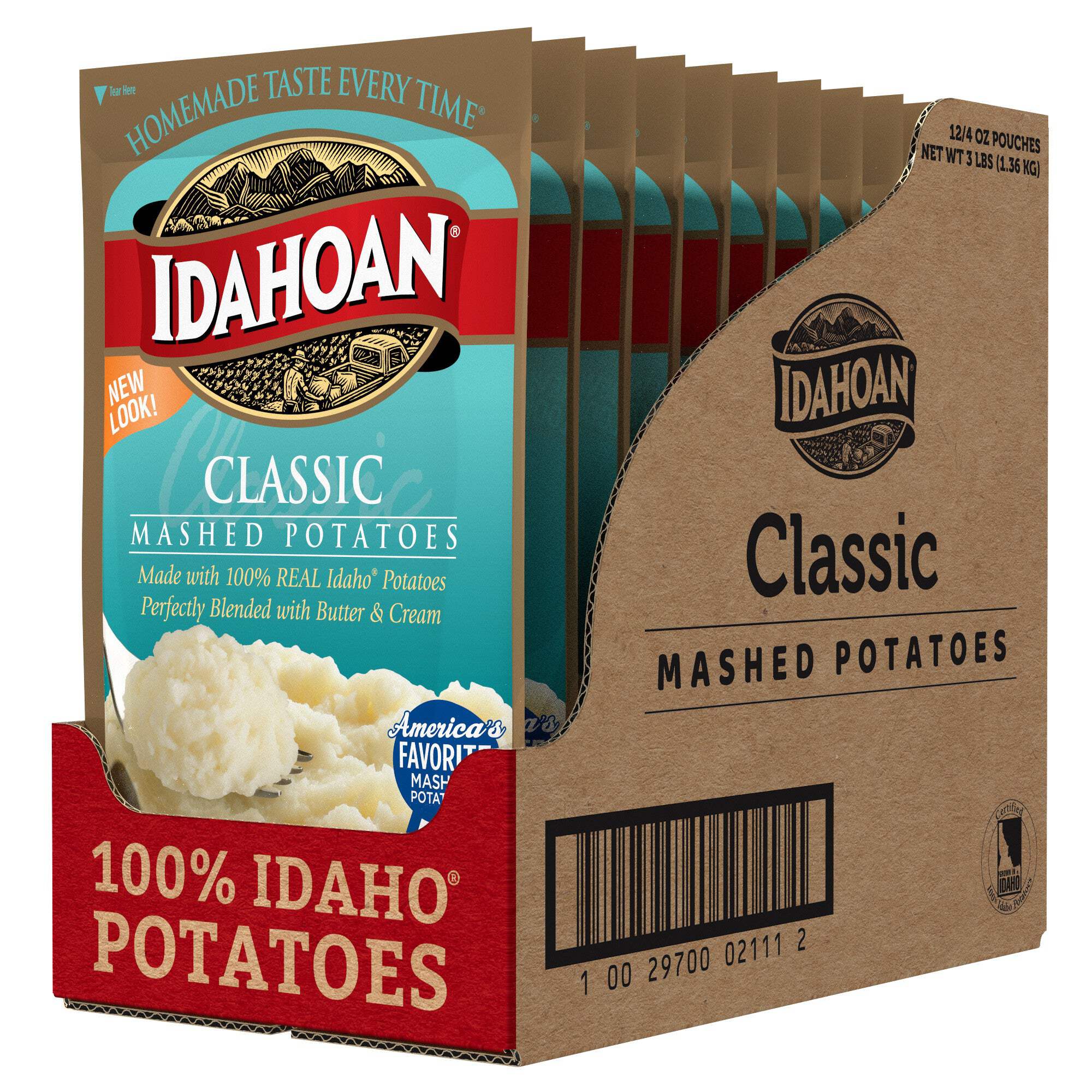 Idahoan Buttery Homestyle Mashed Potatoes Club Pack, 4 oz (Pack of 8)