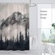 thumbnail image 4 of Smoky Mountain Cliff Outdoor Idyllic Photo Art Shower Curtain, National Parks Home Decor Curtain, Waterproof Polyester Fabric Bathroom Shower Curtain, 4 of 5
