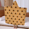 thumbnail image 5 of Orange Black Butterfly Pattern Hooded Bath Towel，60"x35" for Ages 3 To 12 Kids, Quick Dry Lightweight Soft Microfiber Hood Beach Towel Cover Up for Kids, 5 of 7