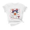 thumbnail image 3 of KALE 4th of July Short Sleeve Shirts for Women American Flag Patriotic 2D Independence Day Print Casual Sports T Shirt Y2K Clothes White XXL, 3 of 7