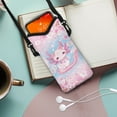 thumbnail image 2 of ZIATUBLES Small Crossbody Case Bag for Women Men Carrying Strap Phone Pouch Protective Cell Phone Sleeve with Hook and Loop Fastener, 4 X 8 Inch, Axolotl Cherry Flower, 2 of 7