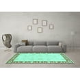 thumbnail image 3 of Ahgly Company Indoor Round Oriental Turquoise Blue Traditional Area Rugs, 6' Round, 3 of 4
