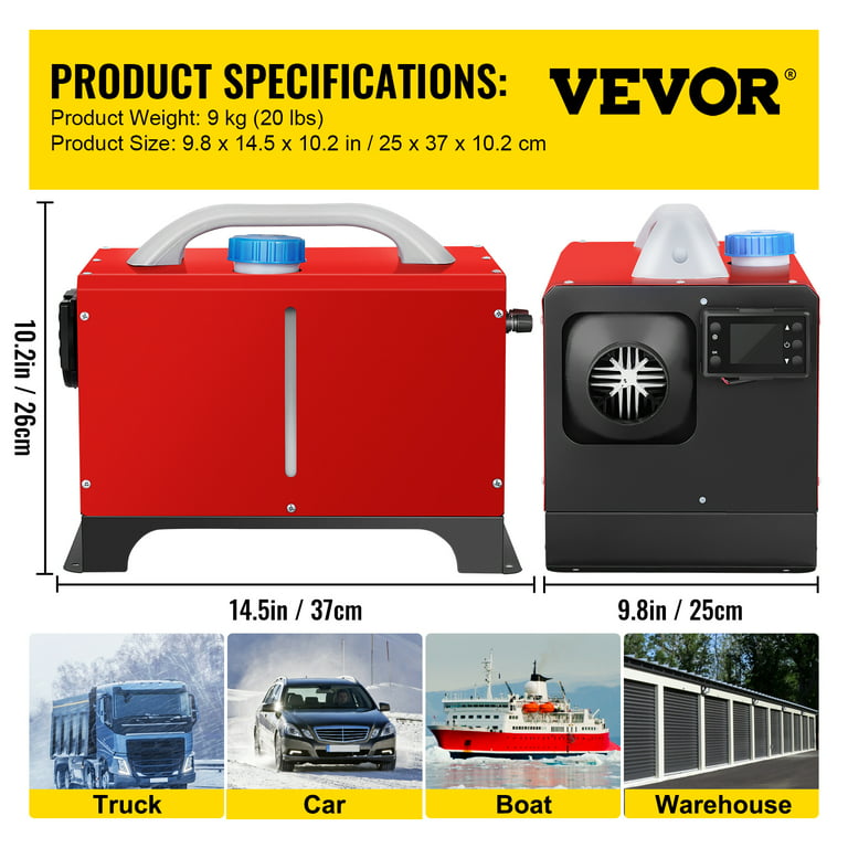 VEVOR brand Diesel Air Heater, 5KW 12V Parking Heater, 485853044