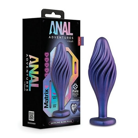 Blush Anal Adventures Matrix Swirling Bling Plug - Sapphire