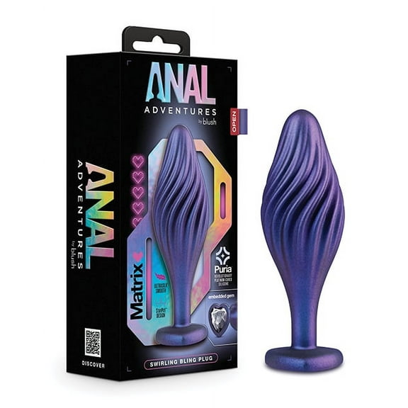Blush Anal Adventures Matrix Swirling Bling Plug - Sapphire