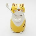 thumbnail image 1 of Linda taza de gato para amantes de los gatos, divertida taza de café de cerámica de 9 oz con cuchara y tapa, novedad, cumpleaños, Navidad, regalo de agradecimiento para niñas y mujeres oso de fresa  Hogar, 1 of 3