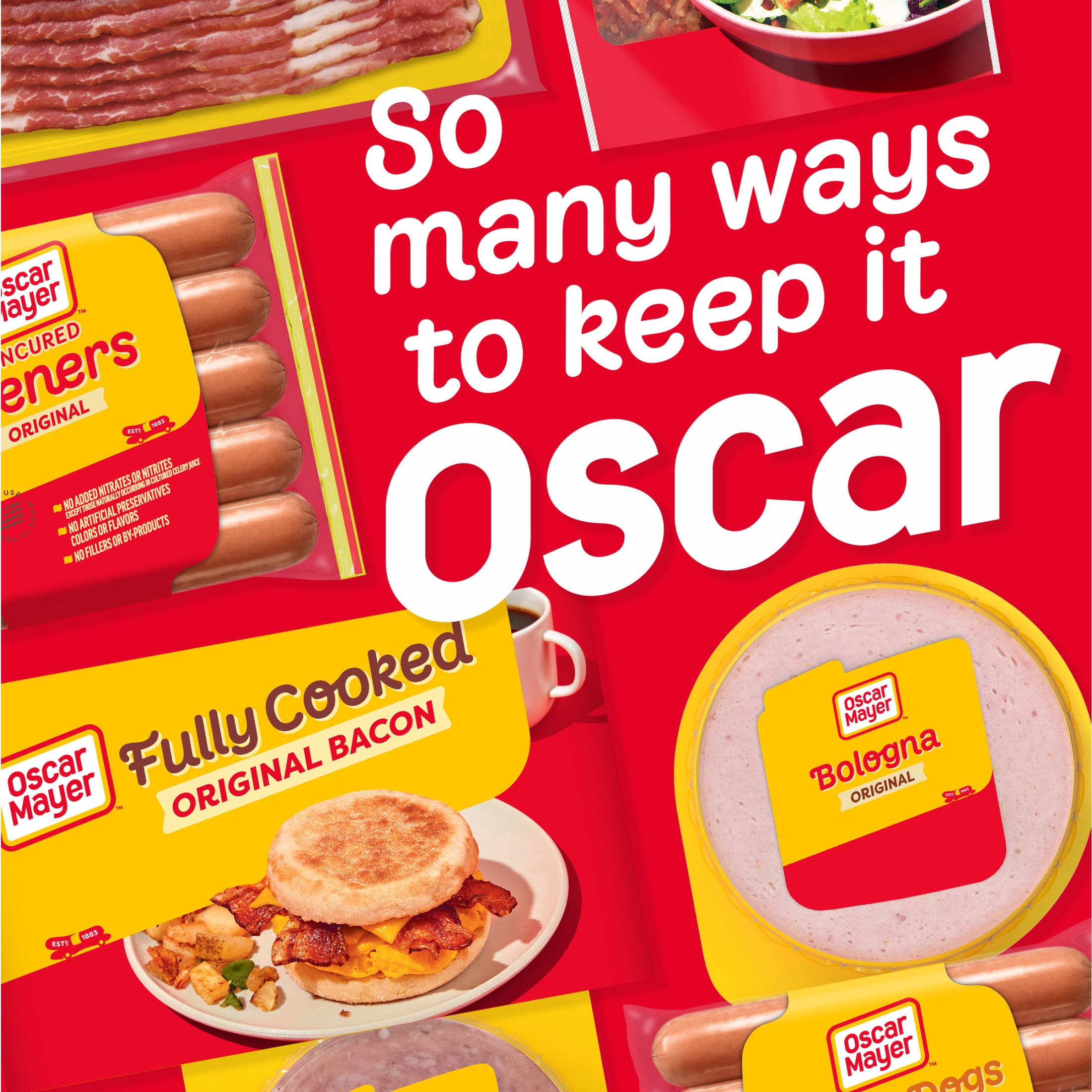 Oscar Mayer Original Fully Cooked Bacon, 2.52 oz Box, 9-11 slices