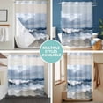thumbnail image 5 of No Hook Shower Curtain with Snap in Liner, Abstract Ocean Beach Sea Wave Waterproof Bath Curtain Double Layers with See Through Top Window, Retro Oil Painting Art Spray Hotel Shower Curtains 72x84in, 5 of 9