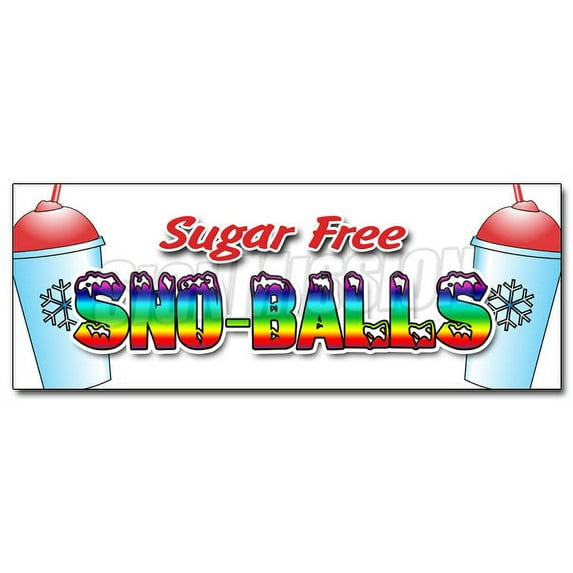 36" SNO-BALLS SUGAR FREE DECAL sticker snowcones water ice italian ice cold