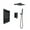 Matte Black, variant on 12 Inch Bathroom Rain Shower System Set Wall Mount, with Handheld Shower Head and Shower Niche