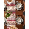thumbnail image 2 of nqOlkjepod Red Beige Boho Table Runner 90 Inches Long Farmhouse Dress Scarves, Farmhouse Ethnic Tribe Geometric Striped Dining Tablerunner for Coffee Table/Kitchen Island/Party Décor, 13" x 90", 2 of 8