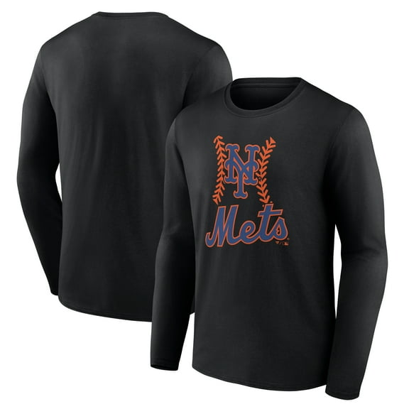 Men's Black New York Mets Fastball Long Sleeve T-Shirt