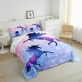 thumbnail image 3 of Manfei Animal Unicorn Bedding Comforter Set 2pcs for Girls Female,Dreamy Princess Twin Comforter Sets Microfiber,Gradient Galaxy Universe Breathable Bedding Set,Microfiber Bedroom Decor,Reversible, 3 of 8
