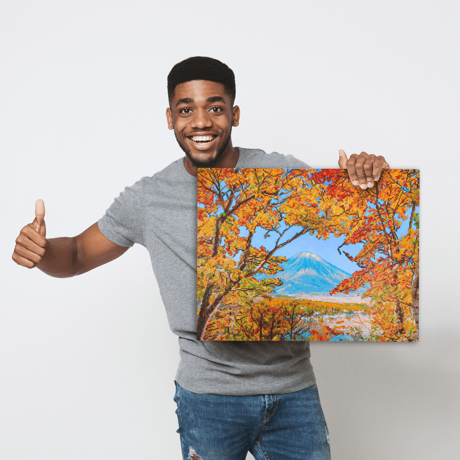 Diamond Dotz Autumn Mountain Landscape Diamond Painting Kits for Adults - Diamond Art Kits a Relaxing Creative Craft Kit with Dotz Gems 22.1"x28.4"