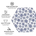 thumbnail image 3 of Honeii Dark Blue Snowflakes Print Leather Coaster Set of 4, Ideal for Safeguarding Your Furniture from Drinks Spills and Effortless Cleanup-Hexagon, 3 of 6