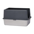 thumbnail image 6 of 2 Pack XL Stainless Steel Cat Litter Box with Lid, Extra Large Litter Pan with High Sides, Easy Cleaning, Include Double Layer Litter Mat and Scoop, Gray, 6 of 10