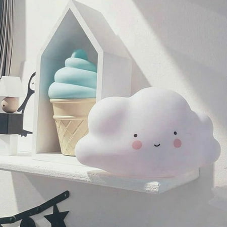 

Kids Cute Cloud With Face Shape Lamp Room Light Corridor Decor Night Light White