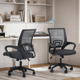 thumbnail image 3 of Magshion Set of 2 Office Chairs Mid Back Swivel Desk Chairs, Height Adjustable Ergonomic Mesh Computer Chairs with Armrest & Lumbar Support, Gray, 3 of 11