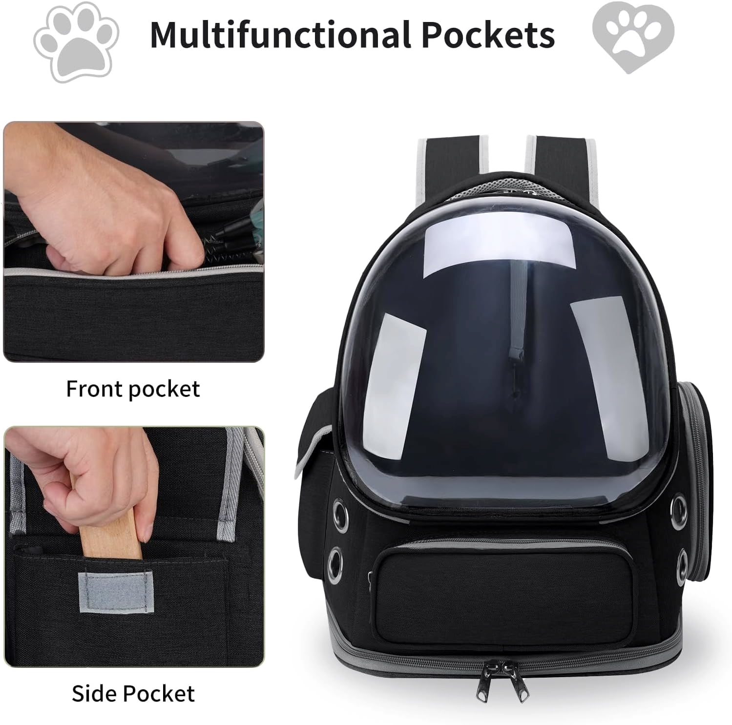Breathable Black Cat Backpack Carrier for Travel and Outdoor Adventures