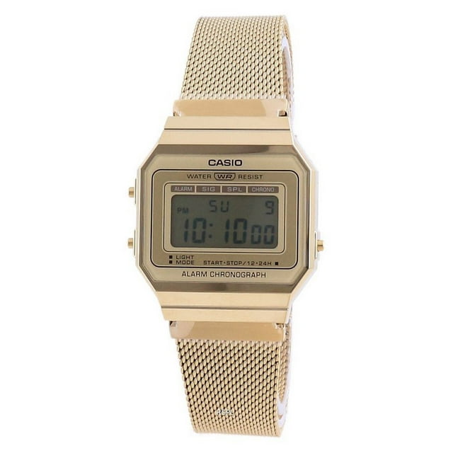 Casio Reloj Juvenil Vintage de Acero Inoxidable Tono Dorado Digital A700WMG-9A Unisex