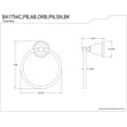 thumbnail image 2 of Kingston Brass BA1754AB Heritage Towel Ring, Antique Brass, 7-3/4" and Kingston Brass BA1111MB Victorian 24-Inch Towel Bar, Matte Black, 2 of 3