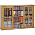 thumbnail image 2 of Leslie Dame MS-525 Mission style sliding glass door multimedia cabinet- Oak, 2 of 3