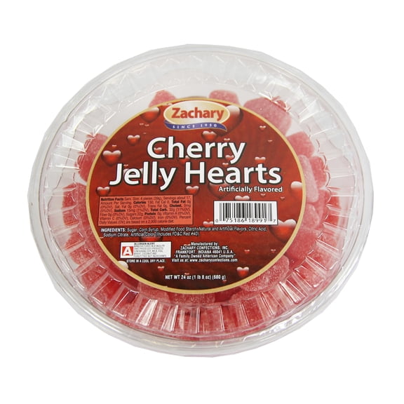 Zachary Cherry Jelly Heart Candy, 24 oz. Tub