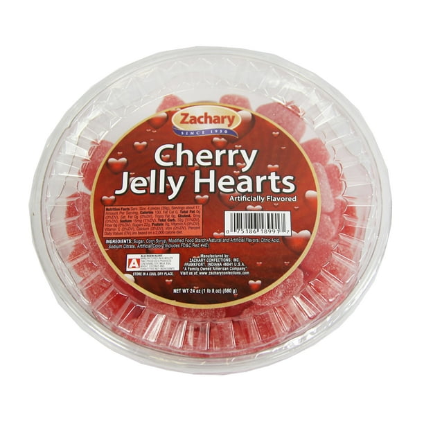 Zachary Cherry Jelly Heart Candy, 24 oz. Tub