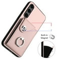 thumbnail image 4 of Wallet Case Compatible for Samsung Galaxy S22 with Card Holder, Rotation Finger Ring Kickstand Card Slots Case, Classic PU Leather Shockproof Magnetic Button Cover for Galaxy S22, Pink, 4 of 8