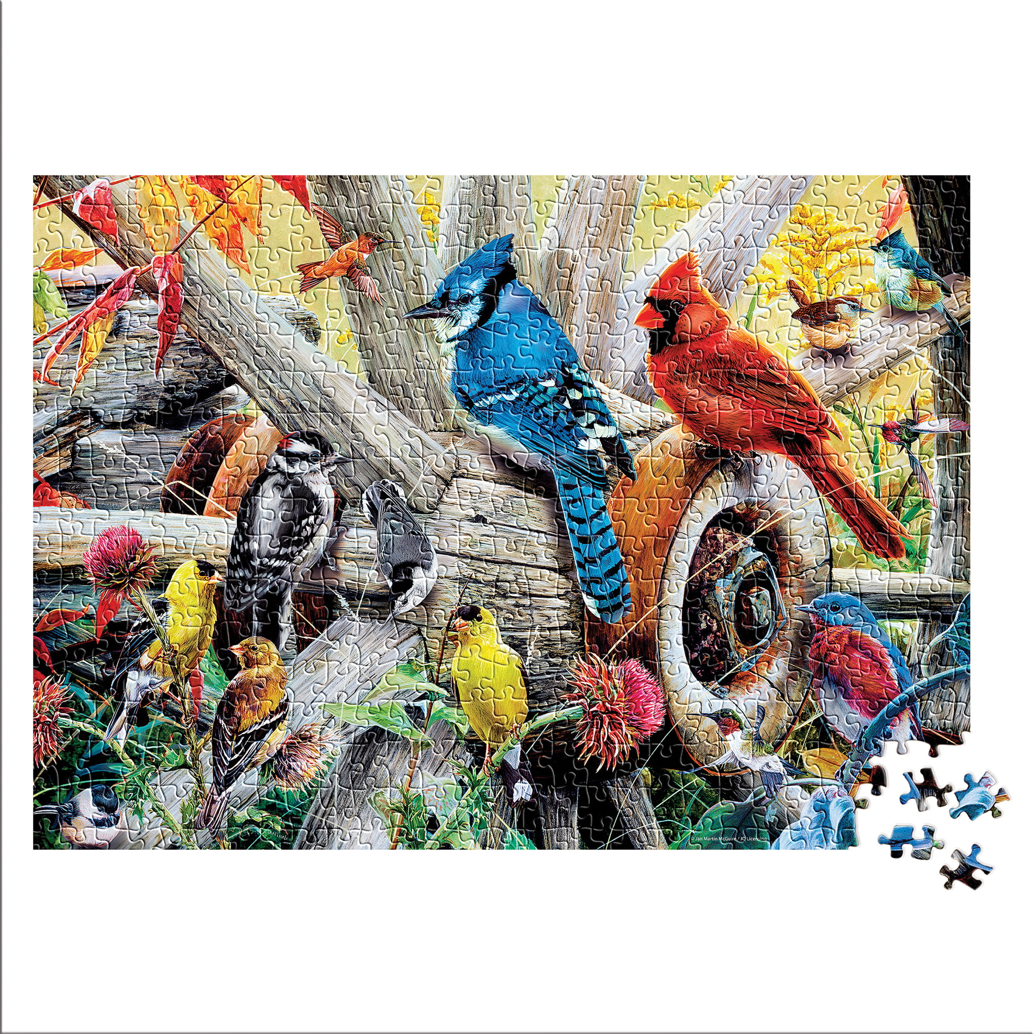 MasterPieces 1000 PC Jigsaw Puzzle Audubon Perched Birds #72021 Linen for sale online 