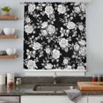thumbnail image 5 of Black Rose Sheer Curtains 45 Inches Long, Vintage Pastoral Botanical Floral Leaves Vines Light Filering Curtains, Breathable Simi Curtain Privacy Drapes for Kitchen Bathroom Small Window Treatment, 5 of 9