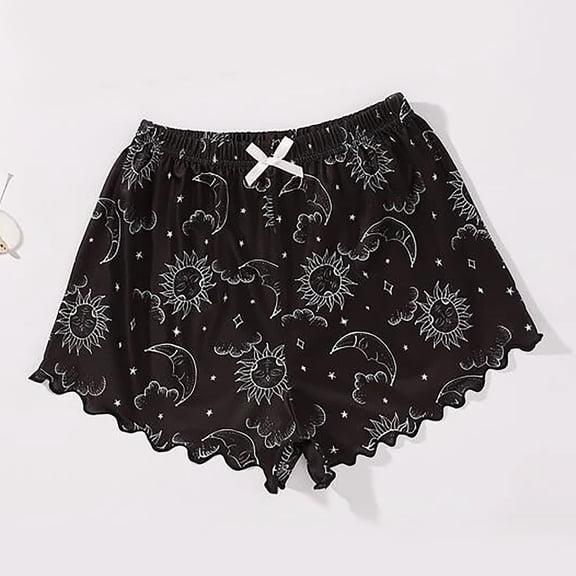 Vedolay Sleepwear For Women Pajama Set Pajamas for Women Short Sleeve Pajama Sets Soft Sleepwear Top with Causal Pj Shorts,Black S