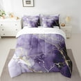 thumbnail image 2 of YST Purple Marble 7-Piece Comforter Set, Twin, Watercolor Abstract Bedding with Metallic Foil Print, 2 of 4