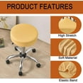 thumbnail image 2 of Bar Stool Cover Waterproof Round Seat Cushion Cover Stretch Barstool Slipcovers Set of 4 PU Leather Bar Chair Covers Yellow, 2 of 14