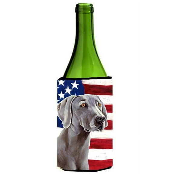 Usa American Flag With Weimaraner Wine bottle sleeve Hugger